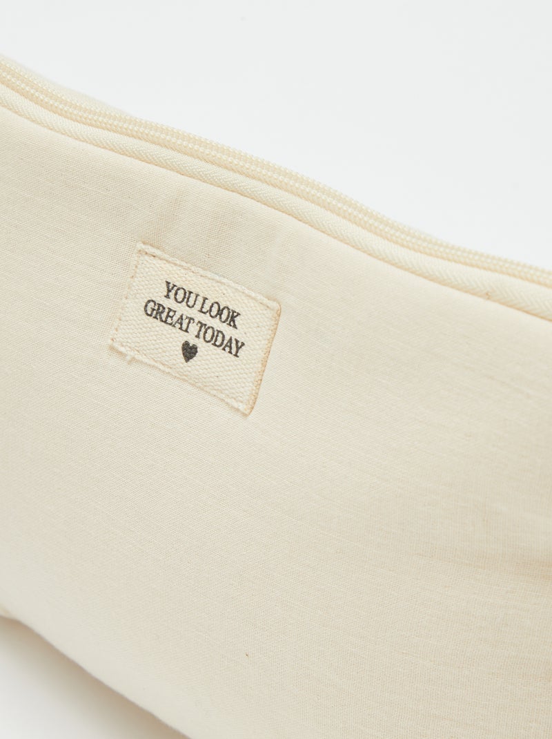 Bolsa de toilette em gaze de algodão BEGE - Kiabi