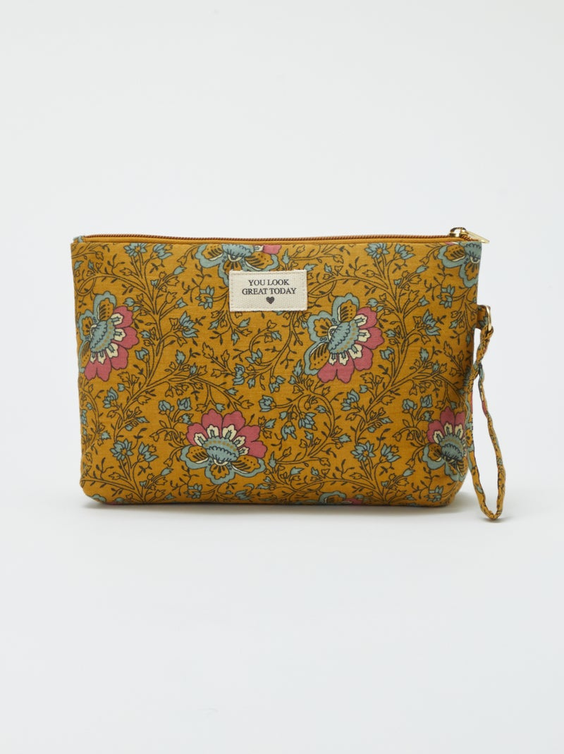 Bolsa de toilette estampada amarelo - Kiabi