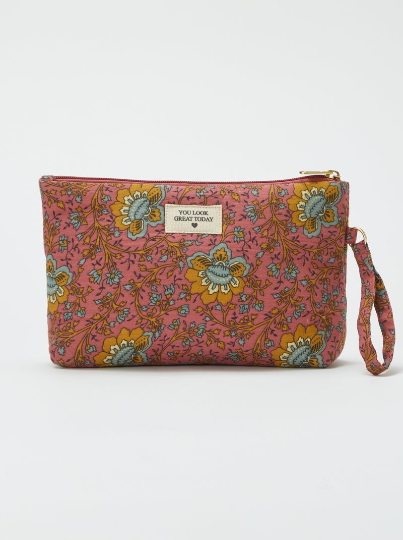 Bolsa de toilette estampada ROSA - Kiabi
