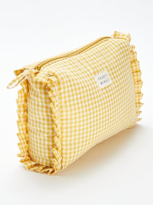 Bolsa de toilette vichy com frufrus - Kiabi