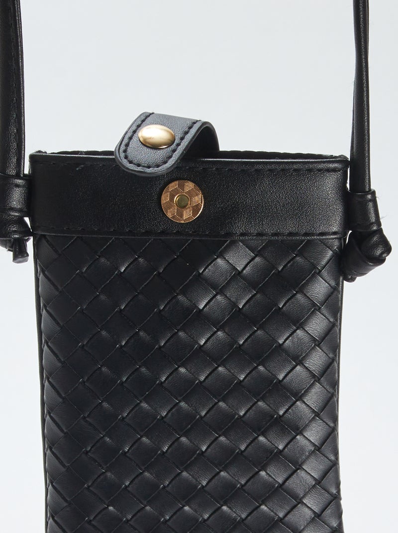 Bolsa em pele sintética para telemóvel Preto - Kiabi
