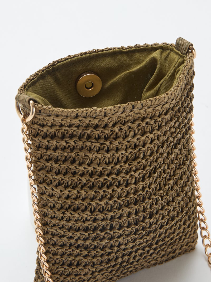 Bolsa para telemóvel a tiracolo Caqui - Kiabi