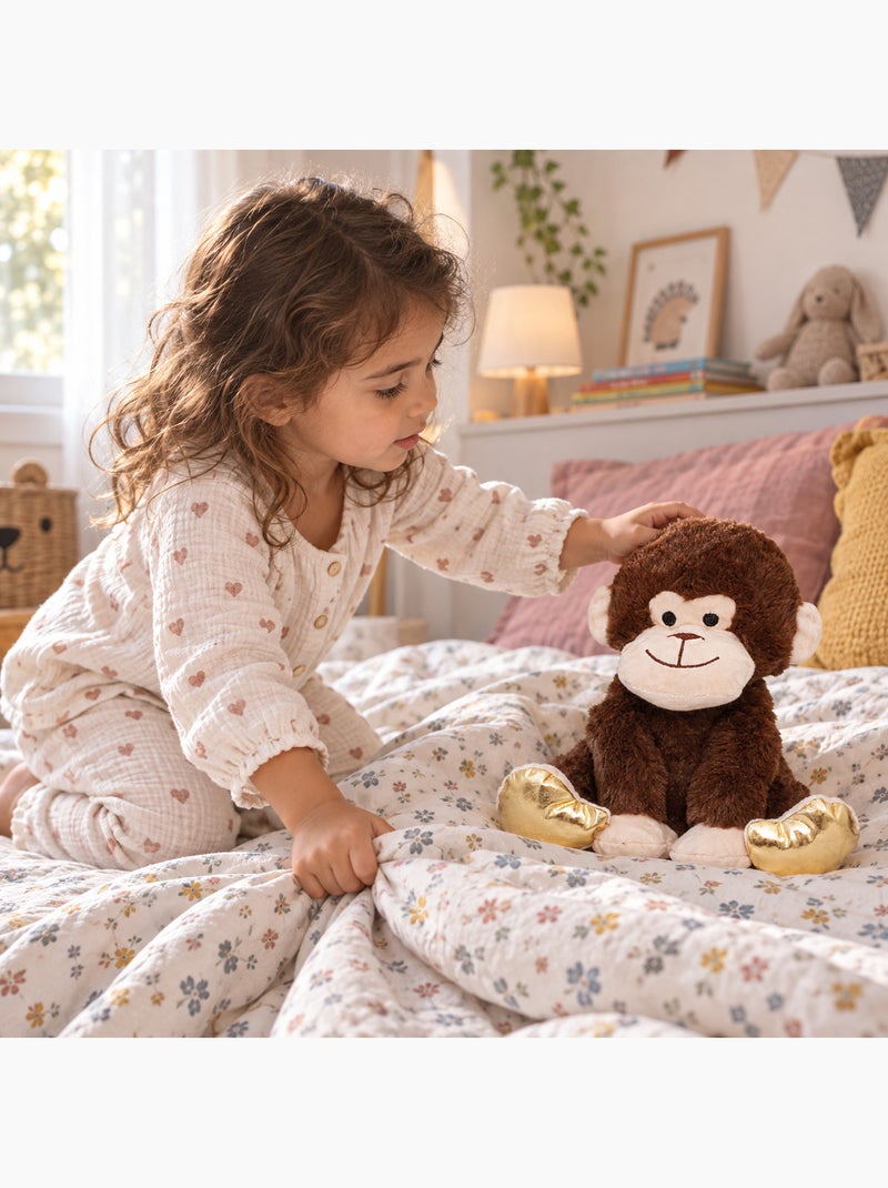 Bolsa térmica macaco em peluche com pérolas quente ou frio Castanho - Kiabi