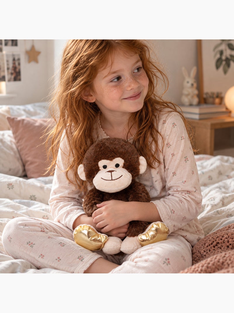 Bolsa térmica macaco em peluche com pérolas quente ou frio Castanho - Kiabi