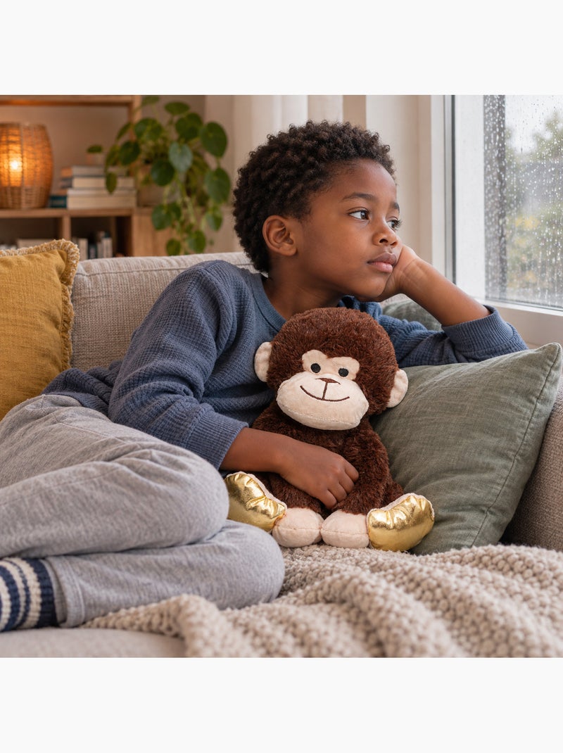 Bolsa térmica macaco em peluche com pérolas quente ou frio Castanho - Kiabi