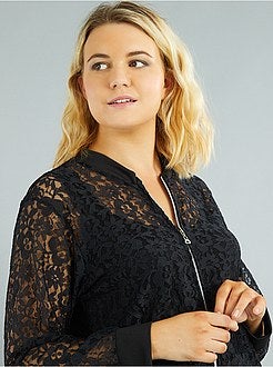 Bomber com fecho em renda - Kiabi