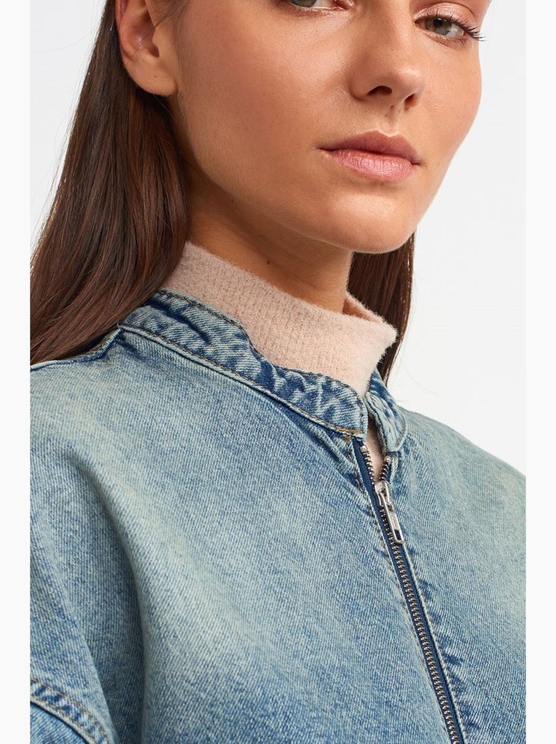 Bomber largo dilvin Azul-safira - Kiabi