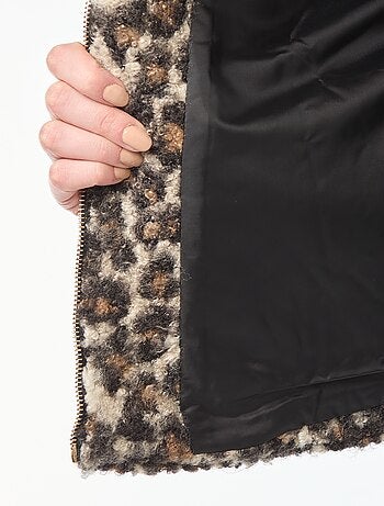 Bomber leopardo com zíper