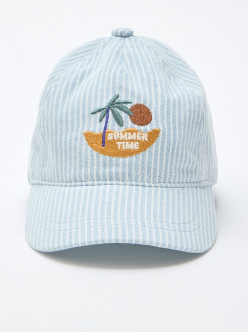 Boné às riscas com patch bordado - Kiabi