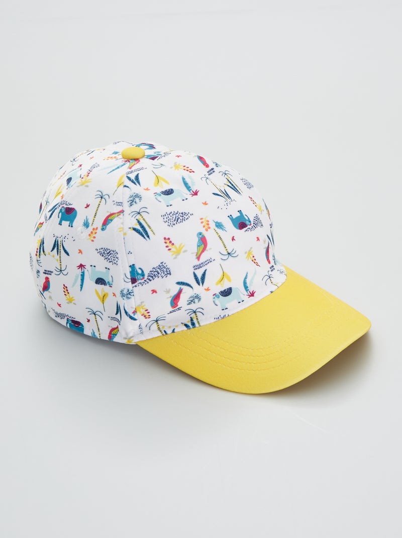 Boné bicolor estampado Branco - Kiabi