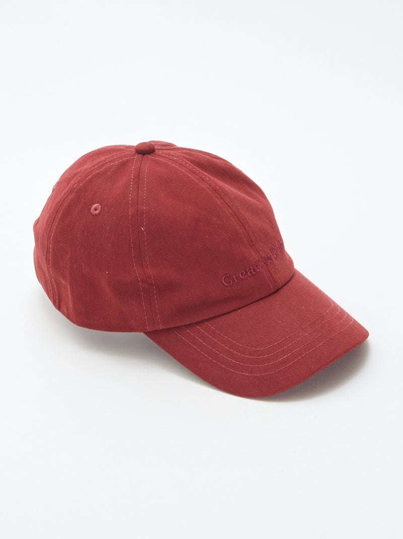 Boné bordado 'Creative Club' Vermelho - Kiabi