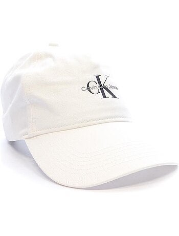Boné Branco Masculino Calvin Klein Jeans com Logótipo Estampado