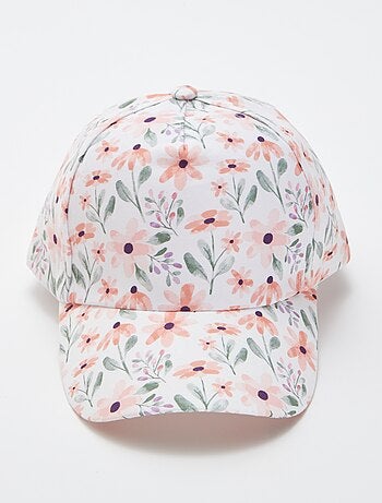 Boné com estampado 'flores'