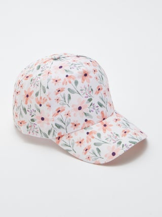 Boné com estampado 'flores'
