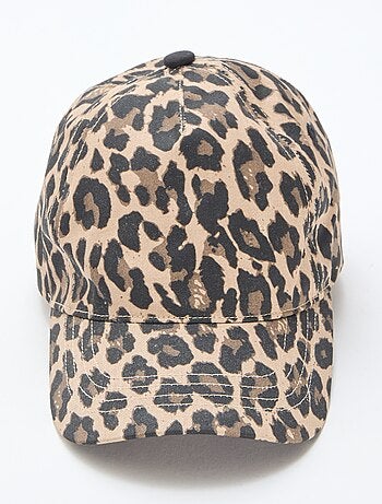 Boné com motivo leopardo