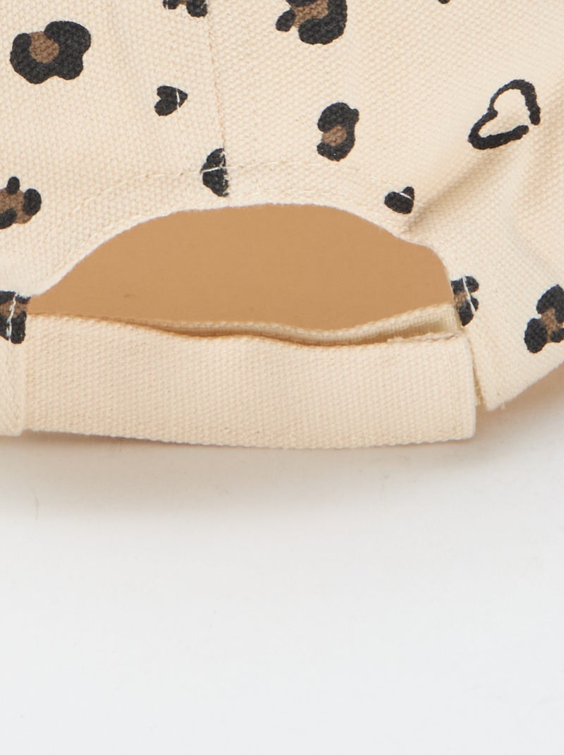 Boné com padrão ajustável com velcro Castanho - Kiabi