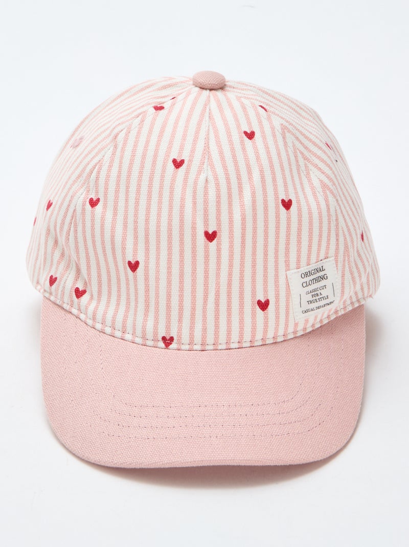 Boné com padrão ajustável por velcro Rosa - Kiabi