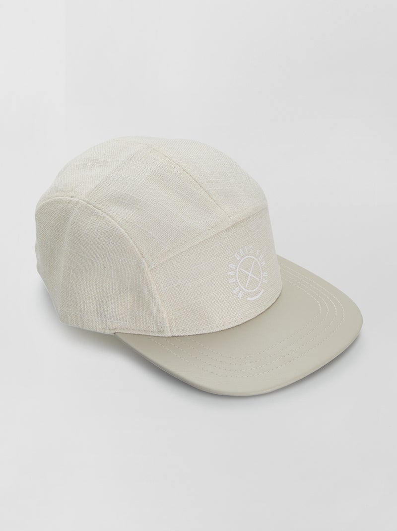 Boné com pala plana Branco - Kiabi