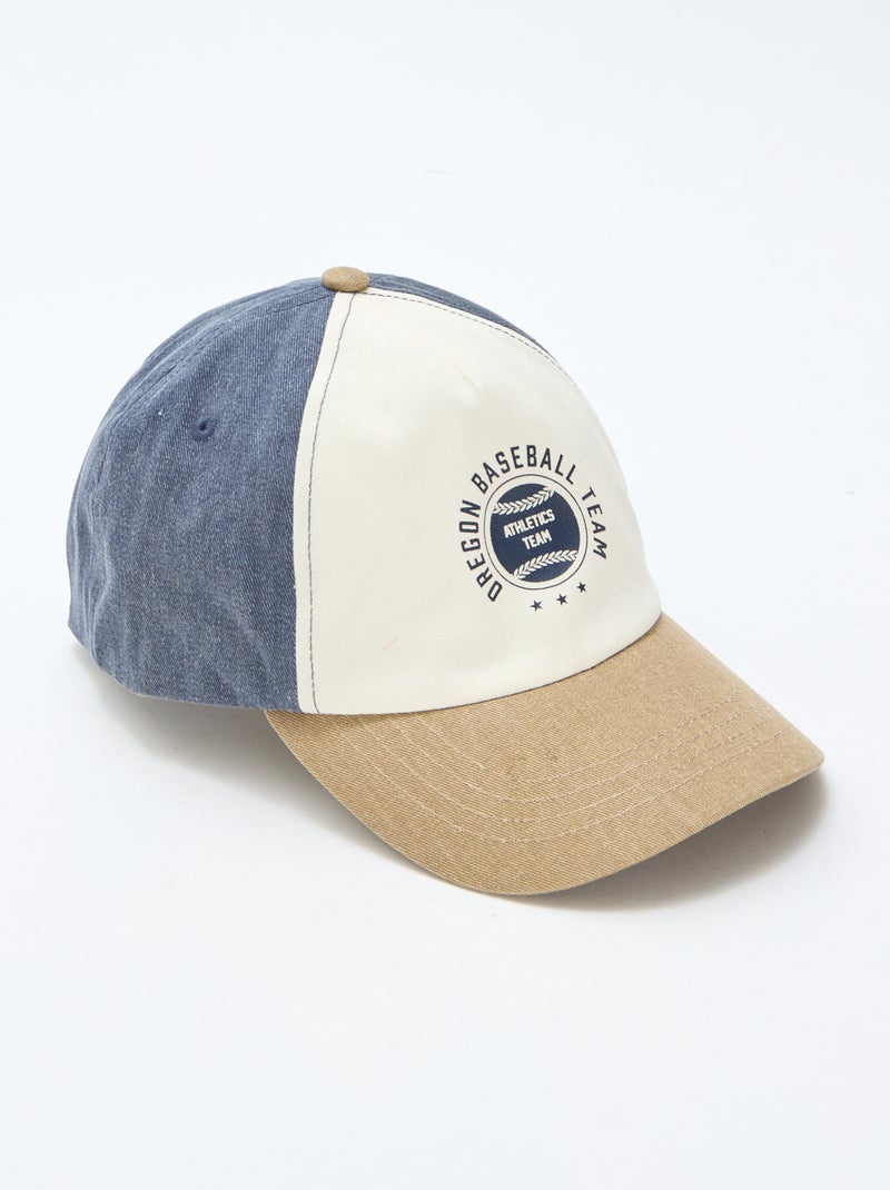Boné de baseball tricolor Azul - Kiabi