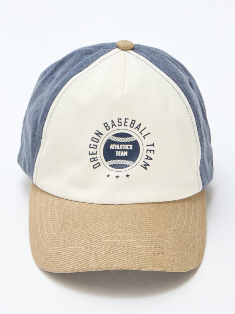 Boné de baseball tricolor Azul - Kiabi