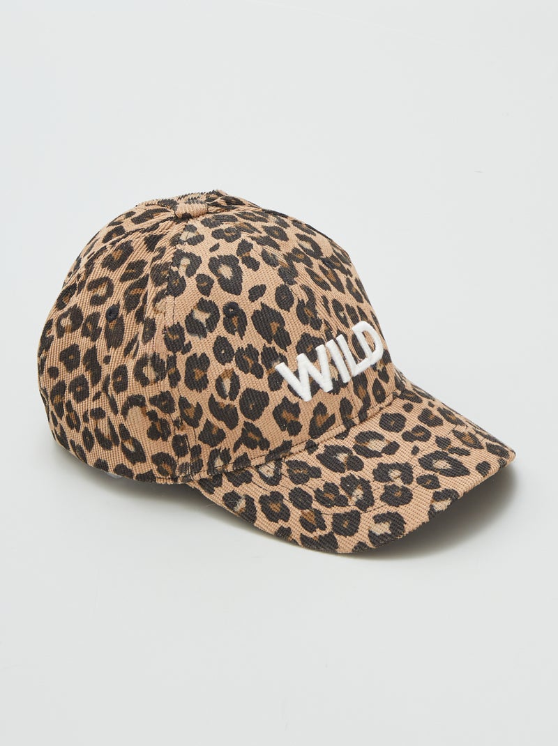 Boné de bombazina motivo leopardo CASTANHO - Kiabi
