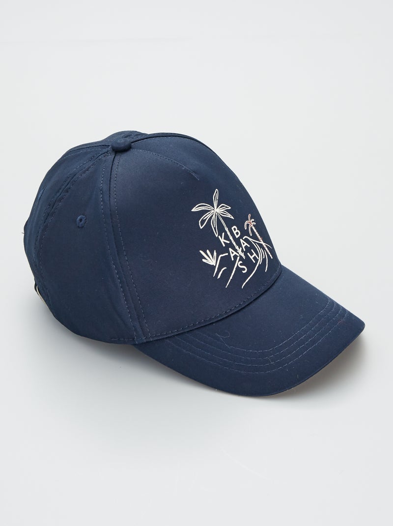 Boné de lona Azul Preto - Kiabi