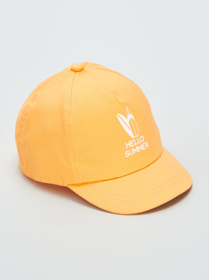 Boné de lona estampado LARANJA - Kiabi