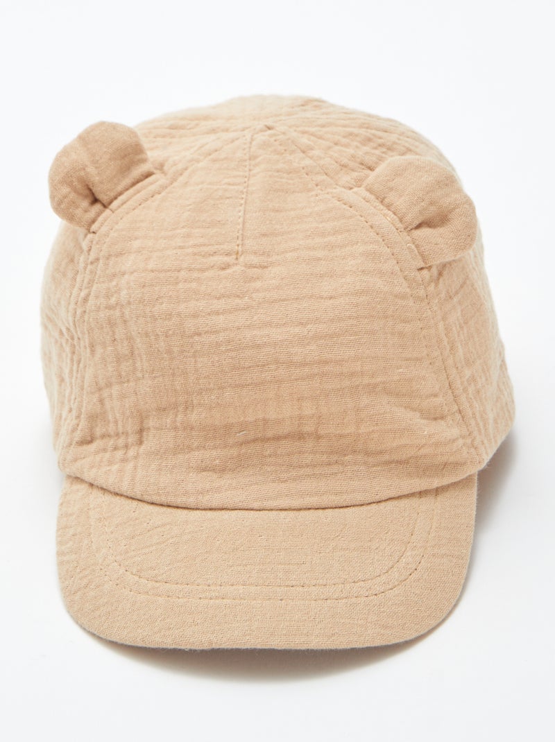 Boné em gaze de algodão com orelhas de fantasia BEGE - Kiabi