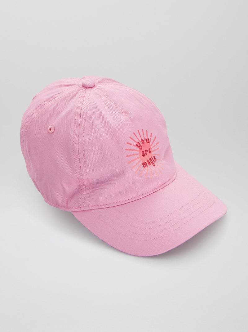Boné em lona com estampado à frente ROSA - Kiabi