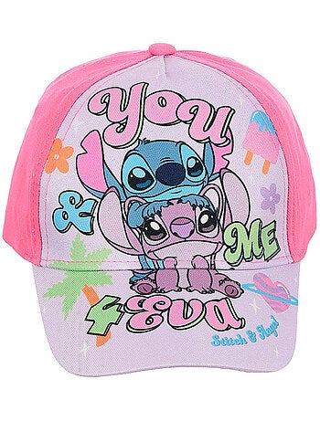 Boné lilo & stitch rosa menina | licença oficial