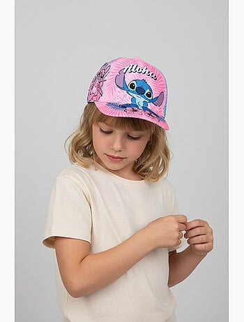 Boné lilo & stitch rosa menina | licença oficial