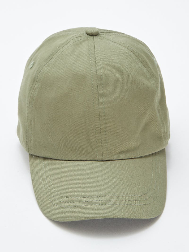 Boné liso de algodão VERDE - Kiabi