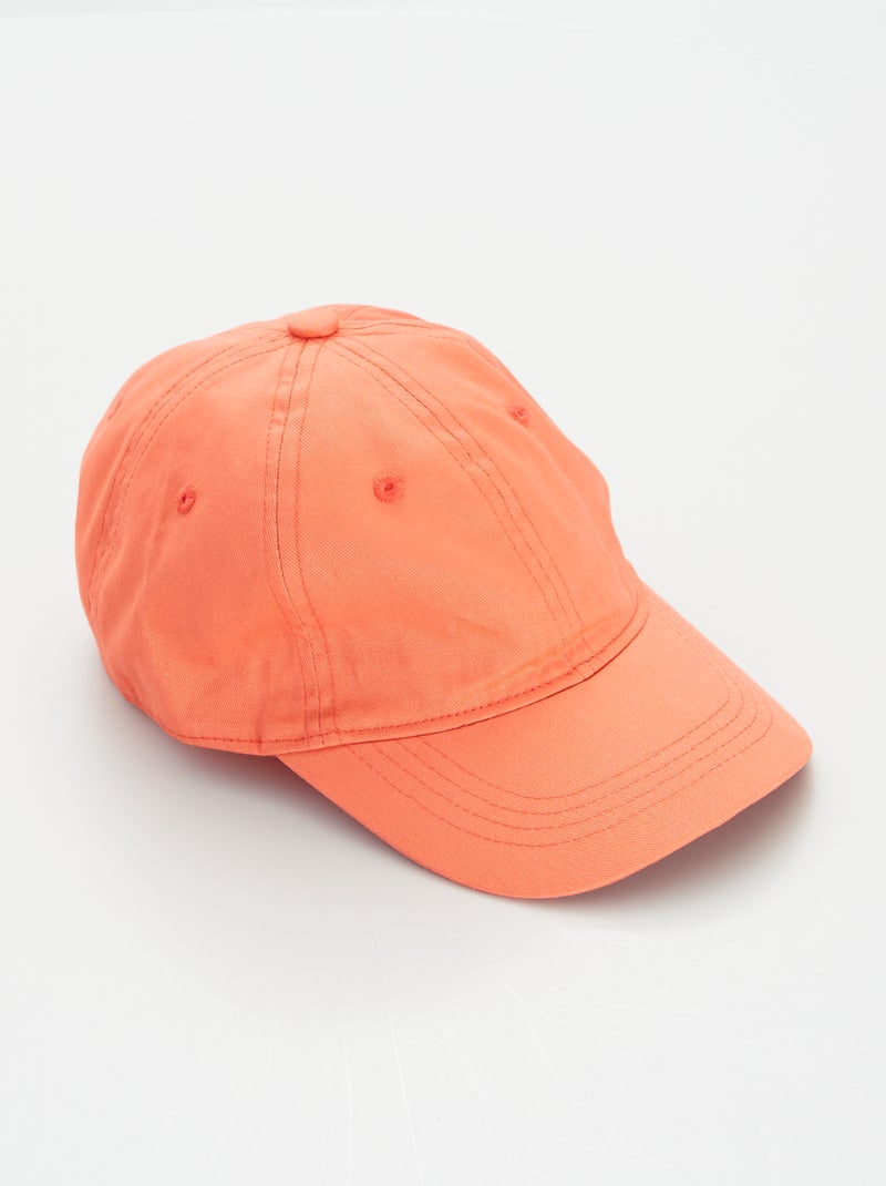 Boné liso Vermelho Coral - Kiabi