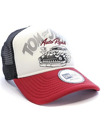 Boné new era jerry auto repair para homem branco/vermelho/preto