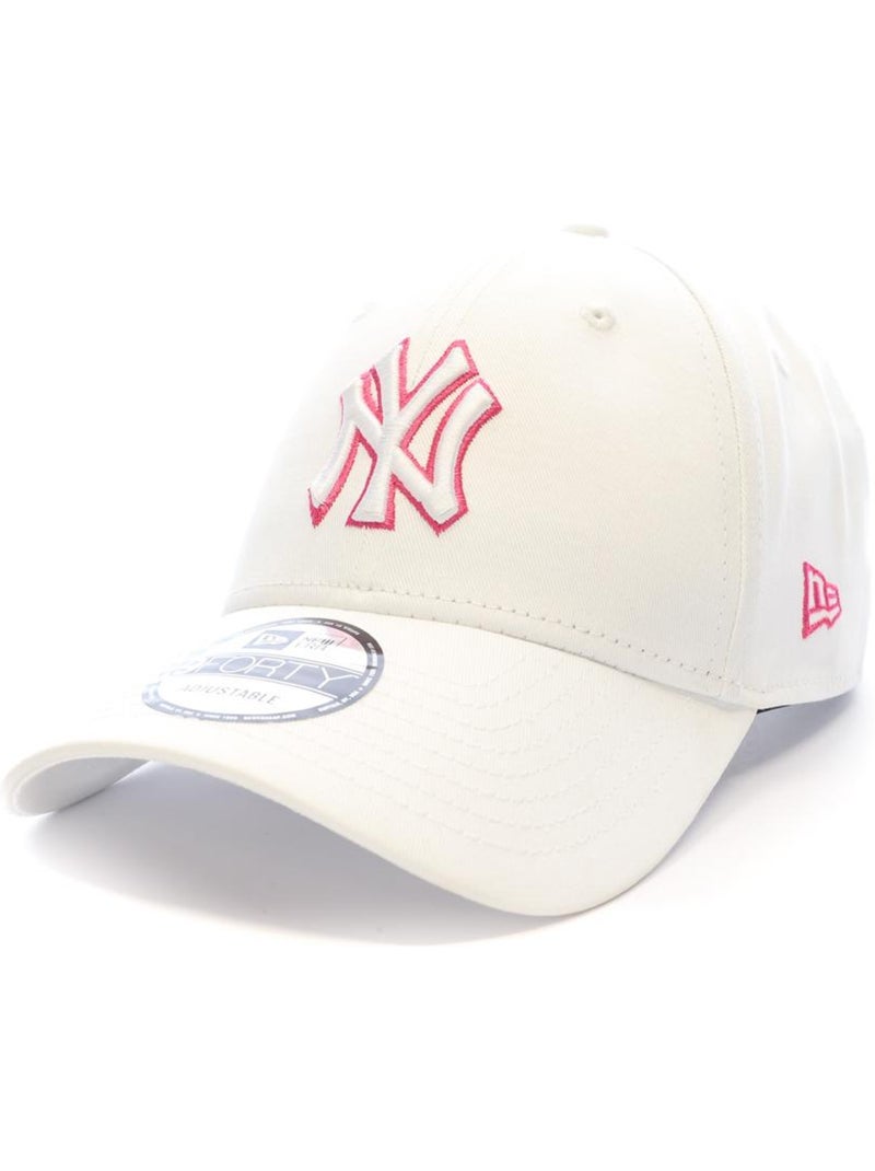 Boné New Era Outline Branco e Rosa para Homem Branco - Kiabi