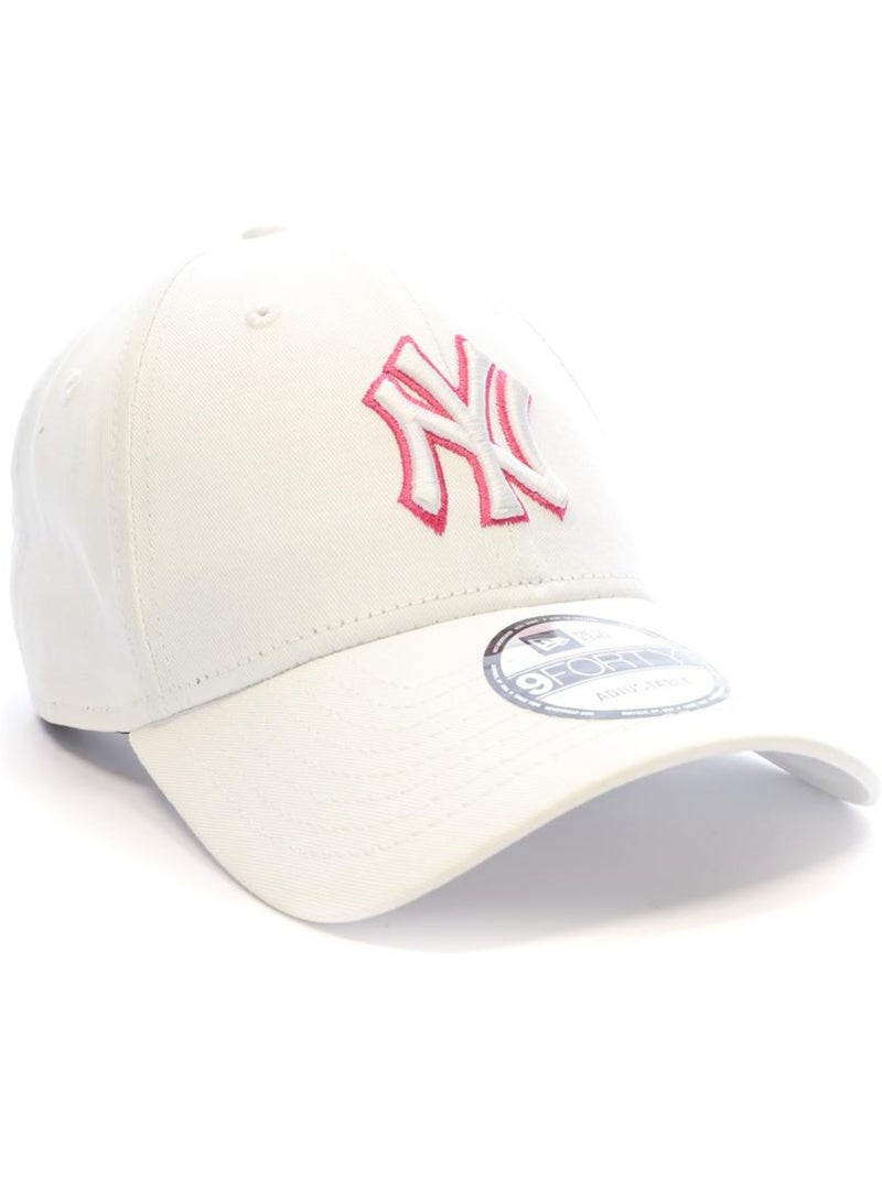 Boné New Era Outline Branco e Rosa para Homem Branco - Kiabi