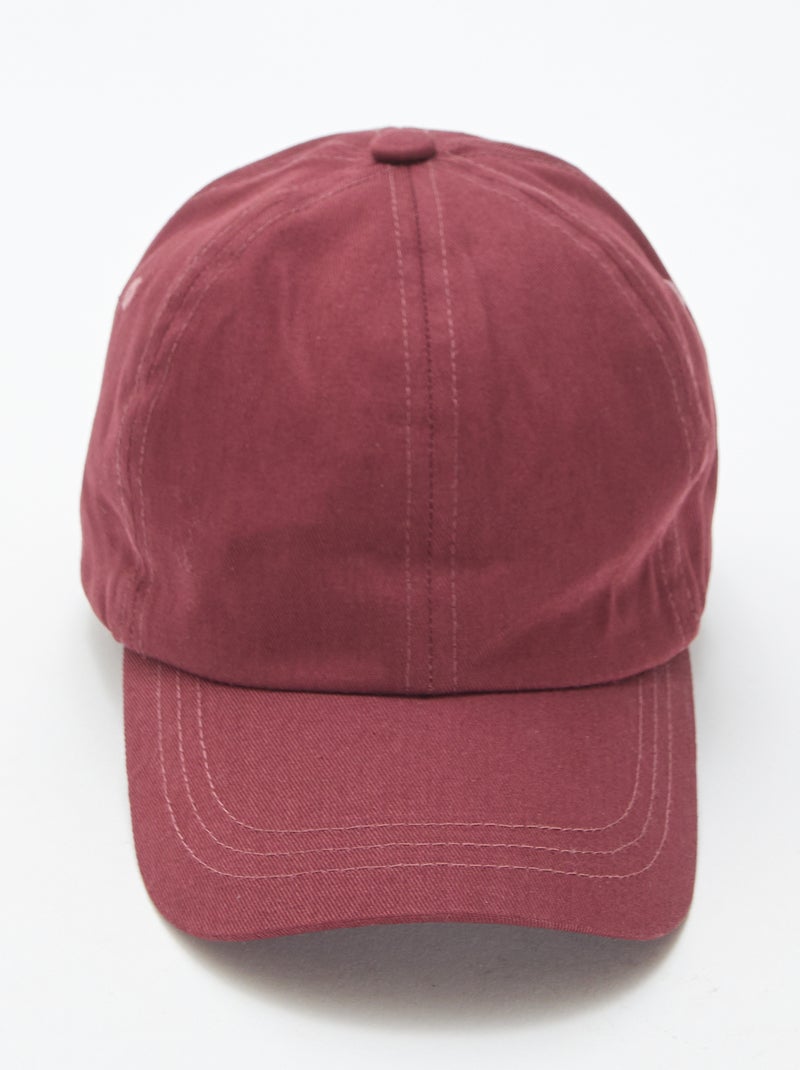 Boné tipo basebol liso Vermelho - Kiabi