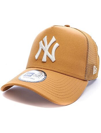 Boné unissexo new era new york yankees camel/branco