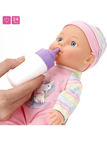 Boneca 30 cm com carrinho de bebé e acessórios colorbaby's