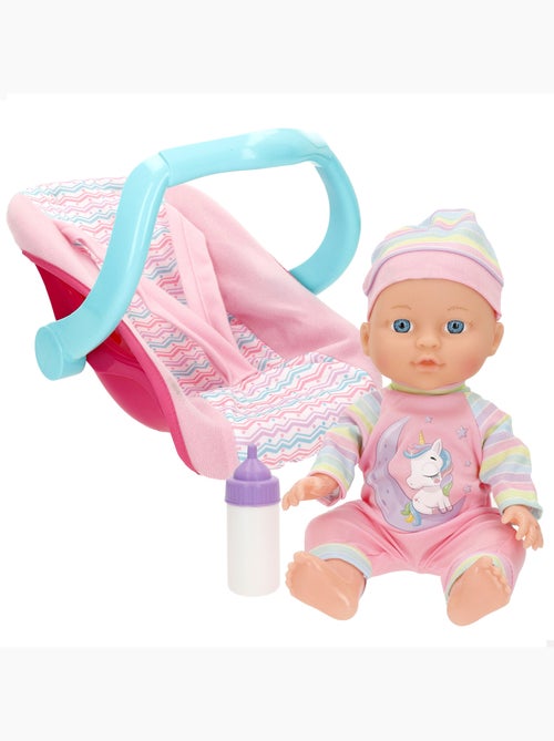 Boneca 30 cm com carrinho de bebé e acessórios colorbaby's - Kiabi