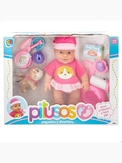 Boneca bebê com cachorro e acessórios colorbaby - Kiabi