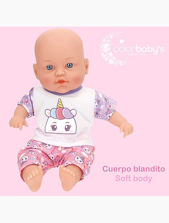Boneca bebé macia 32 cm colorbaby