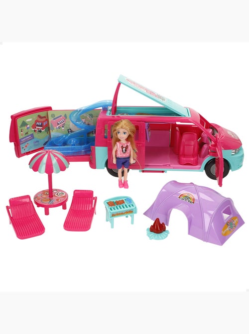 Boneca com carrinha de campismo e acessórios bella - Kiabi