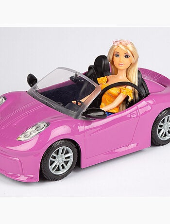 Boneca com carro desportivo e acessórios isabella