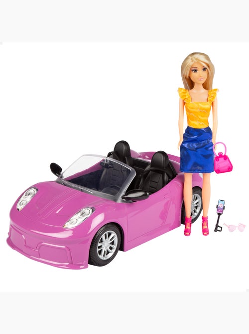 Boneca com carro desportivo e acessórios isabella - Kiabi