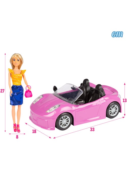 Boneca com carro desportivo e acessórios isabella - Kiabi