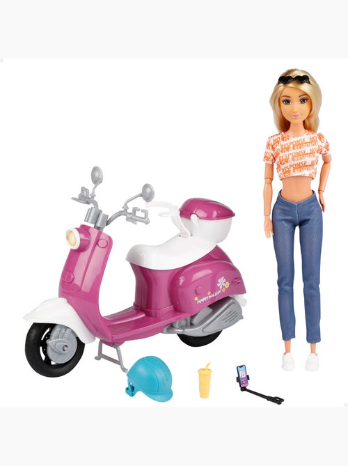 Boneca com trotinete e acessórios isabella - Kiabi