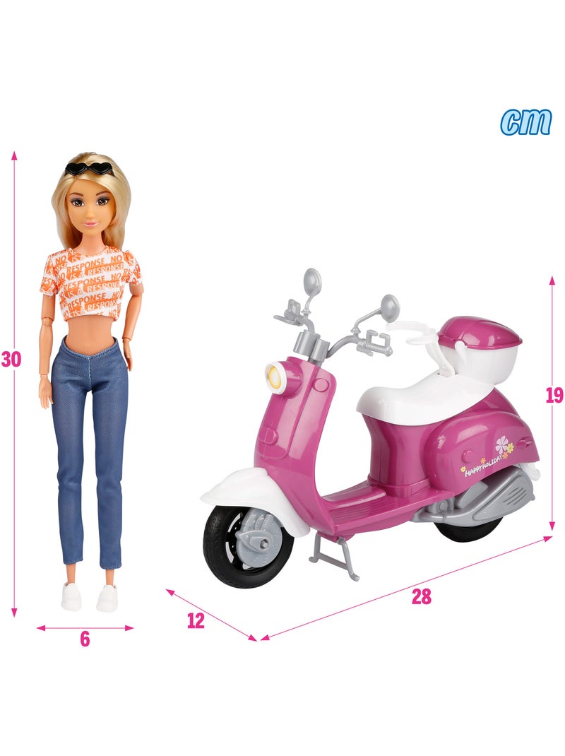 Boneca com trotinete e acessórios isabella N/D - Kiabi