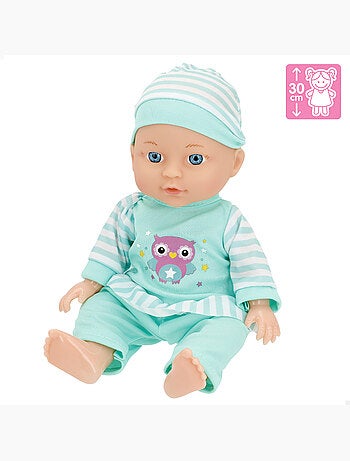 Boneca de bebé 30 cm com cadeira alta e acessórios colorbaby's