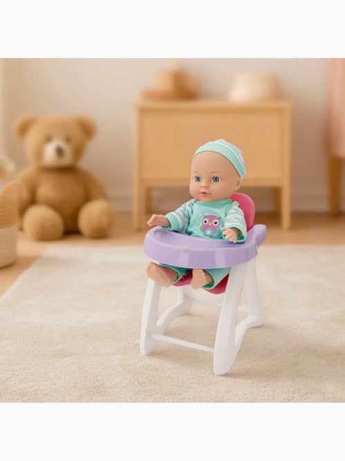 Boneca de bebé 30 cm com cadeira alta e acessórios colorbaby's - Kiabi